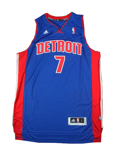 Brandon Jennings, Detroit Pistons - bleu - Cliquez sur l'image pour la fermer